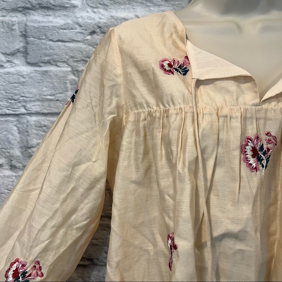 NWT Tularosa Women's XS Cream Blythe Mini Dress Cream Pink Embroidered - Picture 8 of 16